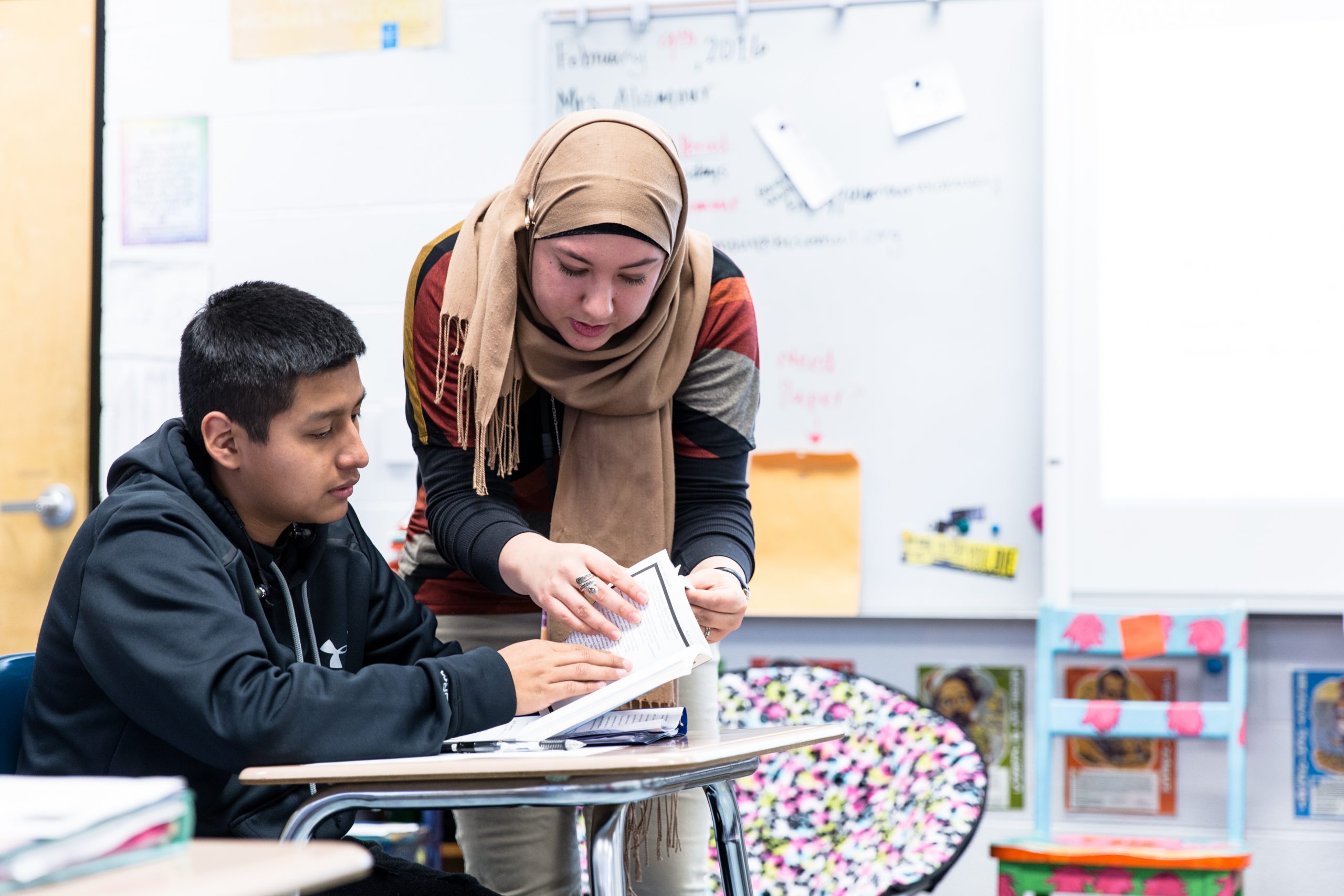 two students in class