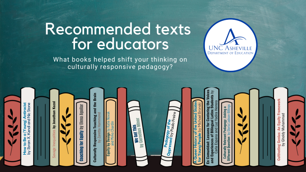 Various book titles centered on culturally responsive pedagogy